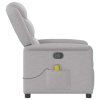 vidaXL Masážní polohovací křeslo obláčkově šedá textil