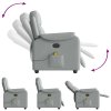 vidaXL Masážní polohovací křeslo světle šedé textil
