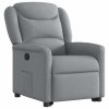 vidaXL Zvedací polohovací křeslo světle šedé textil