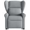 vidaXL Zvedací polohovací křeslo světle šedé textil