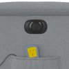 vidaXL Elektrické masážní polohovací křeslo světle šedé textil