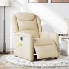 vidaXL Elektrické masážní polohovací křeslo krémové textil