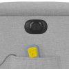 vidaXL Elektrické masážní polohovací křeslo obláčkově šedé textil