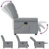 vidaXL Elektrické masážní polohovací křeslo světle šedé textil