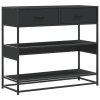 vidaXL Konzolový stolek černý 90x35x80 cm kompozitní dřevo