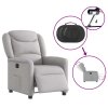vidaXL Elektrické polohovací křeslo obláčkově šedé textil