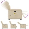 vidaXL Elektrické zvedací masážní polohovací křeslo krémové textil