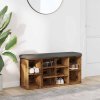 vidaXL Lavice s botníkem starého dřeva 102x32x50 cm Engineered Wood