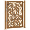 vidaXL Zahradní branka 100 x 125 cm odolná ocel s motivem stopy