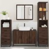vidaXL 4dílný set koupelnového nábytku hnědý dub kompozitní dřevo