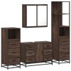 vidaXL 4dílný set koupelnového nábytku hnědý dub kompozitní dřevo