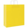 vidaXL Papírové tašky 250 ks s uchy Žlutá 45x17x48 cm