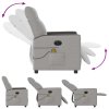 vidaXL Elektrické masážní polohovací křeslo obláčkově šedé textil