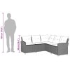 vidaXL Pohovka ve tvaru L s polštáři šedý polyratan
