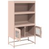 vidaXL Skříň highboard růžová 68x39x123 cm ocel