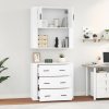 vidaXL Skříň highboard bílá kompozitní dřevo