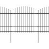 vidaXL Zahradní plot s kopím nahoře ocelový 359 x 175 cm černý