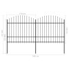 vidaXL Zahradní plot s kopím nahoře ocelový 359 x 175 cm černý
