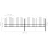 vidaXL Zahradní plot s kopím nahoře ocelový 714,5 x 175 cm černý