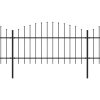 vidaXL Zahradní plot s hroty ocel (1–1,25) x 13,6 m černý