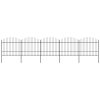vidaXL Zahradní plot s kopím nahoře ocelový 892,5 x 175 cm černý