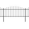vidaXL Zahradní plot s hroty ocel (0,5–0,75) x 3,4 m černý