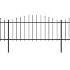 vidaXL Zahradní plot s kopím nahoře ocelový 714,5 x 75 cm černý