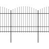 vidaXL Zahradní plot s kopím nahoře ocelový 1426 x 175 cm černý