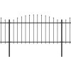 vidaXL Zahradní plot s kopím nahoře ocelový 537 x 150 cm černý