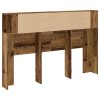 vidaXL Čelo postele s úložným prostorem old wood 160 x 18,5 x 103,5 cm