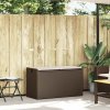 VidaXL Venkovní úložná lavice s polštářem Brown 100 cm Poly Rattan