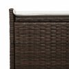 VidaXL Venkovní úložná lavice s polštářem Brown 100 cm Poly Rattan