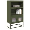 vidaXL Skříň highboard olivově zelená 68x39x123 cm ocel