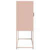 vidaXL Skříň highboard růžová 68x39x107 cm ocel