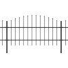 vidaXL Zahradní plot s kopím nahoře ocelový 1426 x 100 cm černý
