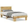vidaXL Rám postele s čelem bez matrace 75x190 cm Dubový masiv