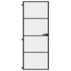 vidaXL Interiérové dveře úzké černé 76x201,5 cm tvrzené sklo a hliník