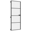 vidaXL Interiérové dveře úzké černé 76x201,5 cm tvrzené sklo a hliník