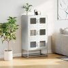 vidaXL Skříň highboard bílá 68x39x123 cm ocel