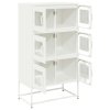 vidaXL Skříň highboard bílá 68x39x123 cm ocel