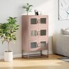 vidaXL Skříň highboard růžová 68x39x123 cm ocel