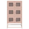 vidaXL Skříň highboard růžová 68x39x123 cm ocel