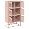vidaXL Skříň highboard růžová 68x39x123 cm ocel
