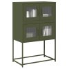 vidaXL Skříň highboard olivově zelená 68x39x107 cm ocel