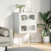vidaXL Skříň highboard bílá 68x39x107 cm ocel