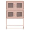 vidaXL Skříň highboard růžová 68x39x107 cm ocel