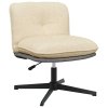 vidaXL Otočná kancelářská židle krémová textil