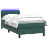 vidaXL Box spring postel s matrací a LED tmavě zelená 80x220 cm samet