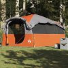 vidaXL Rodinný stan tunel pro 6 osob šedý a oranžový nepromokavý