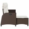 vidaXL Polohovatelná zahradní pohovka s polštáři ve tvaru L Hnědý